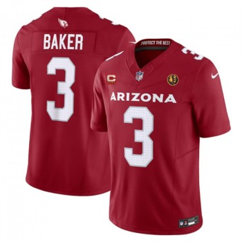 Men's Arizona Cardinals #3 Budda Baker Red 2023 F.U.S.E. With 4-Star C Patch And With John Madden Patch Vapor Limited Stitched Football Jersey Men's Arizona Cardinals #3 Budda Baker Red 2023 F.U.S.E. With 4-Star C Patch And With John Madden Patch Vapor Limited Stitched Football Jersey