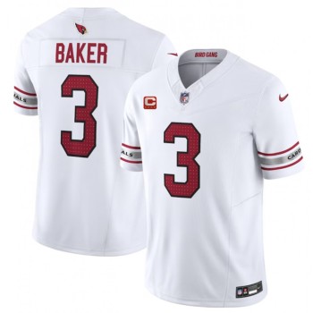 Men's Arizona Cardinals #3 Budda Baker White 2023 F.U.S.E. With 4-Star C Patch Vapor Untouchable Limited Stitched Football Jersey Men's Arizona Cardinals #3 Budda Baker White 2023 F.U.S.E. With 4-Star C Patch Vapor Untouchable Limited Stitched Football Jersey