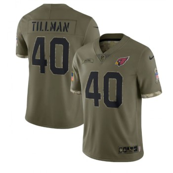 Men's Arizona Cardinals #40 Pat Tillman Olive 2022 Salute To Service Limited Stitched Jersey Men's Arizona Cardinals #40 Pat Tillman Olive 2022 Salute To Service Limited Stitched Jersey