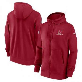 Men's Arizona Cardinals Red Sideline Club Performance Full-Zip Hoodie Men's Arizona Cardinals Red Sideline Club Performance Full-Zip Hoodie