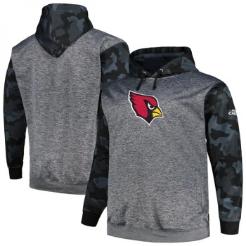 Men's Arizona Cardinals Heather Charcoal Big & Tall Camo Pullover Hoodie Men's Arizona Cardinals Heather Charcoal Big & Tall Camo Pullover Hoodie