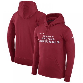 Men's Arizona Cardinals Cardinal Sideline Property Of Performance Pullover Hoodie Men's Arizona Cardinals Cardinal Sideline Property Of Performance Pullover Hoodie