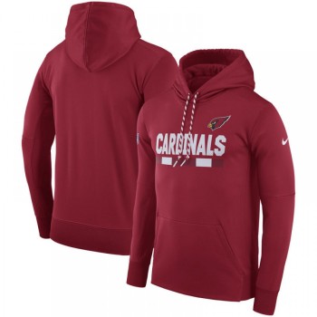 Men's Arizona Cardinals Cardinal Sideline Team Name Performance Pullover Hoodie Men's Arizona Cardinals Cardinal Sideline Team Name Performance Pullover Hoodie