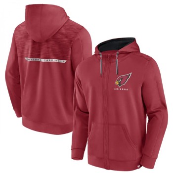 Men's Arizona Cardinals Red Defender Evo Full-Zip Hoodie Men's Arizona Cardinals Red Defender Evo Full-Zip Hoodie