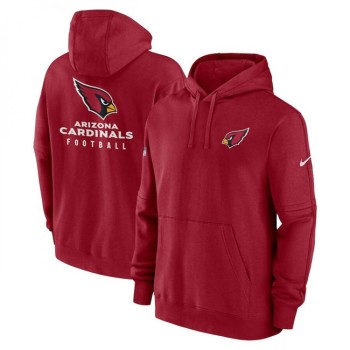Men's Arizona Cardinals Red Sideline Club Fleece Pullover Hoodie Men's Arizona Cardinals Red Sideline Club Fleece Pullover Hoodie