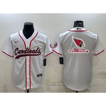 Men's Arizona Cardinals White Team Big Logo With Patch Cool Base Stitched Baseball Jersey Men's Arizona Cardinals White Team Big Logo With Patch Cool Base Stitched Baseball Jersey