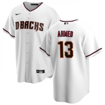 Men's Arizona Diamondbacks #13 Nick Ahmed White Cool Base Stitched Baseball Jersey Men's Arizona Diamondbacks #13 Nick Ahmed White Cool Base Stitched Baseball Jersey