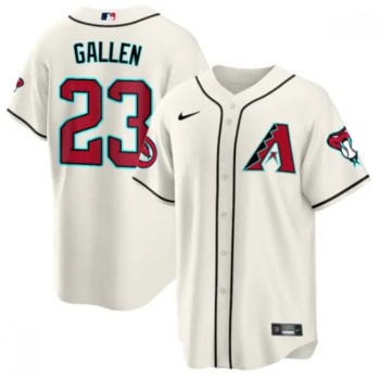 Men's Arizona Diamondbacks #23 Zac Gallen 2023/24 Cream Cool Base Stitched Baseball Jersey Men's Arizona Diamondbacks #23 Zac Gallen 2023/24 Cream Cool Base Stitched Baseball Jersey