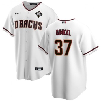 Men's Arizona Diamondbacks #37 Kevin Ginkel White 2023 World Series Cool Base Stitched Baseball Jersey Men's Arizona Diamondbacks #37 Kevin Ginkel White 2023 World Series Cool Base Stitched Baseball Jersey