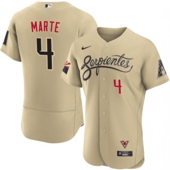 Men's Arizona Diamondbacks #4 Ketel Marte 2021 Cream City Connect Flex Base Stitched MLB Jersey Men's Arizona Diamondbacks #4 Ketel Marte 2021 Cream City Connect Flex Base Stitched MLB Jersey