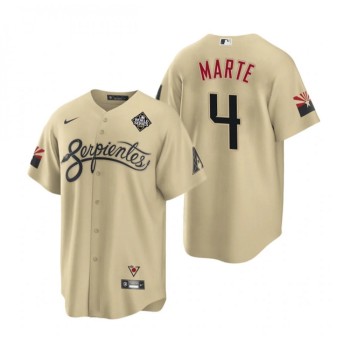 Men's Arizona Diamondbacks #4 Ketel Marte Cream 2023 World Series City Connect Cool Base Stitched Baseball Jersey Men's Arizona Diamondbacks #4 Ketel Marte Cream 2023 World Series City Connect Cool Base Stitched Baseball Jersey