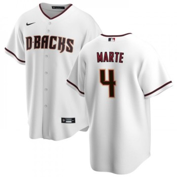 Men's Arizona Diamondbacks #4 Ketel Marte White Cool Base Stitched Baseball Jersey Men's Arizona Diamondbacks #4 Ketel Marte White Cool Base Stitched Baseball Jersey