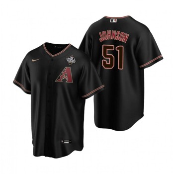 Men's Arizona Diamondbacks #51 Randy Johnson Black 2023 World Series Cool Base Stitched Baseball Jersey