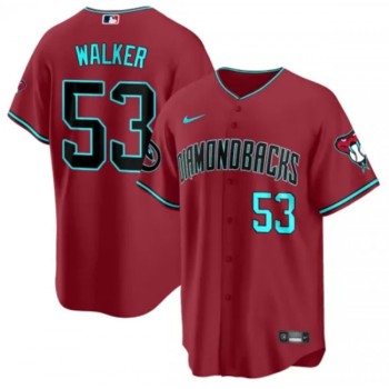 Men's Arizona Diamondbacks #53 Christian Walker 2023/24 Red Cool Base Stitched Baseball Jersey Men's Arizona Diamondbacks #53 Christian Walker 2023/24 Red Cool Base Stitched Baseball Jersey