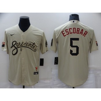Men's Arizona Diamondbacks #5 Eduardo Escobar Cream Cool Base Stitched Jersey Men's Arizona Diamondbacks #5 Eduardo Escobar Cream Cool Base Stitched Jersey