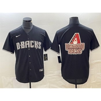 Men's Arizona Diamondbacks Black Team Big Logo Cool Base Stitched Baseball Jersey Men's Arizona Diamondbacks Black Team Big Logo Cool Base Stitched Baseball Jersey