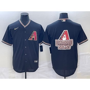 Men's Arizona Diamondbacks Black Team Big Logo Cool Base Stitched Baseball Jersey Men's Arizona Diamondbacks Black Team Big Logo Cool Base Stitched Baseball Jersey