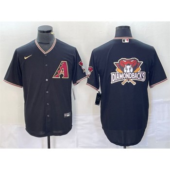 Men's Arizona Diamondbacks Black Team Big Logo Cool Base Stitched Baseball Jersey Men's Arizona Diamondbacks Black Team Big Logo Cool Base Stitched Baseball Jersey