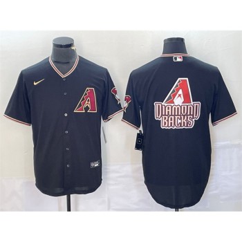 Men's Arizona Diamondbacks Black Team Big Logo Cool Base Stitched Baseball Jersey Men's Arizona Diamondbacks Black Team Big Logo Cool Base Stitched Baseball Jersey