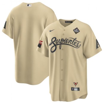 Men's Arizona Diamondbacks Blank Cream 2023 World Series City Connect Cool Base Stitched Baseball Jersey Men's Arizona Diamondbacks Blank Cream 2023 World Series City Connect Cool Base Stitched Baseball Jersey