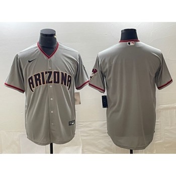 Men's Arizona Diamondbacks Blank Grey Cool Base Stitched Baseball Jersey Men's Arizona Diamondbacks Blank Grey Cool Base Stitched Baseball Jersey