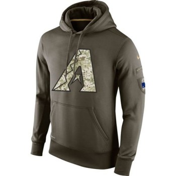 Men's Arizona Diamondbacks Olive Salute To Service KO Performance Hoodie Men's Arizona Diamondbacks Olive Salute To Service KO Performance Hoodie