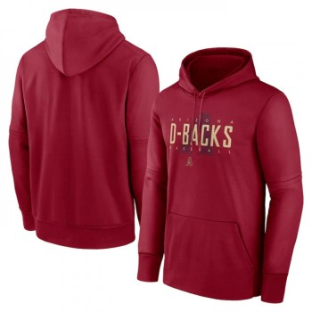 Men's Arizona Diamondbacks Red Pregame Performance Pullover Hoodie Men's Arizona Diamondbacks Red Pregame Performance Pullover Hoodie