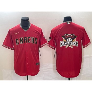 Men's Arizona Diamondbacks Red Team Big Logo Cool Base Stitched Baseball Jersey Men's Arizona Diamondbacks Red Team Big Logo Cool Base Stitched Baseball Jersey