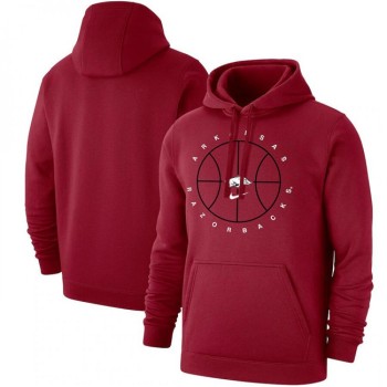 Men's Arkansas Razorbacks Red Basketball Icon Club Fleece Pullover Hoodie Men's Arkansas Razorbacks Red Basketball Icon Club Fleece Pullover Hoodie