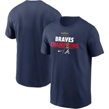 Men's Atlanta Braves 2021 Navy World Series Champions Celebration T-Shirt