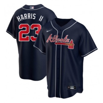 Men's Atlanta Braves #23 Michael Harris ii Navy Cool Base Stitched Baseball Jersey Men's Atlanta Braves #23 Michael Harris ii Navy Cool Base Stitched Baseball Jersey