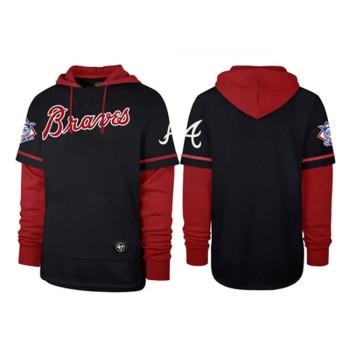 Men's Atlanta Braves Black/Red Pullover Hoodie Men's Atlanta Braves Black/Red Pullover Hoodie