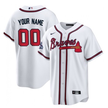Men's Atlanta Braves Blank 2021 White World Series Champions Cool Base Stitched Jersey