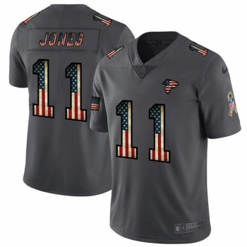Men's Atlanta Falcons #11 Julio Jones Grey 2019 Salute To Service USA Flag Fashion Limited Stitched NFL Jersey Men's Atlanta Falcons #11 Julio Jones Grey 2019 Salute To Service USA Flag Fashion Limited Stitched NFL Jersey