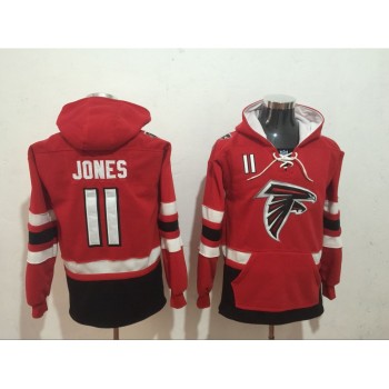 Men's Atlanta Falcons #11 Julio Jones Red All Stitched NFL Hoodie Sweatshirt Men's Atlanta Falcons #11 Julio Jones Red All Stitched NFL Hoodie Sweatshirt