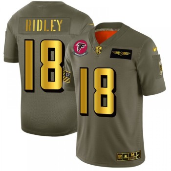 Men's Atlanta Falcons #18 Calvin Ridley 2019 Olive/Gold Salute To Service Limited Stitched NFL Jersey Men's Atlanta Falcons #18 Calvin Ridley 2019 Olive/Gold Salute To Service Limited Stitched NFL Jersey
