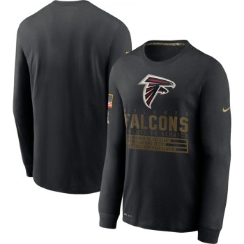Men's Atlanta Falcons 2020 Black Salute to Service Sideline Performance Long Sleeve T-Shirt Men's Atlanta Falcons 2020 Black Salute to Service Sideline Performance Long Sleeve T-Shirt