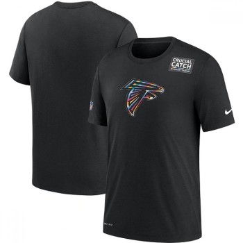 Men's Atlanta Falcons 2020 Black Sideline Crucial Catch Performance T-Shirt Men's Atlanta Falcons 2020 Black Sideline Crucial Catch Performance T-Shirt