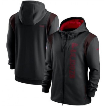 Men's Atlanta Falcons 2021 Black Sideline Team Performance Full-Zip Hoodie Men's Atlanta Falcons 2021 Black Sideline Team Performance Full-Zip Hoodie
