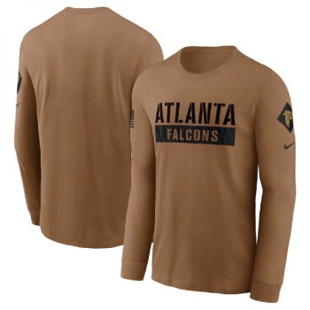 Men's Atlanta Falcons 2023 Brown Salute To Service Long Sleeve T-Shirt Men's Atlanta Falcons 2023 Brown Salute To Service Long Sleeve T-Shirt