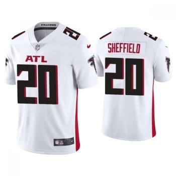 Men's Atlanta Falcons #20 Kendall Sheffield New White Vapor Untouchable Limited Stitched NFL Jersey Men's Atlanta Falcons #20 Kendall Sheffield New White Vapor Untouchable Limited Stitched NFL Jersey