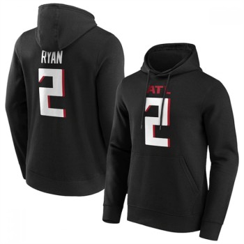 Men's Atlanta Falcons #2 Matt Ryan Black Hoodie Men's Atlanta Falcons #2 Matt Ryan Black Hoodie