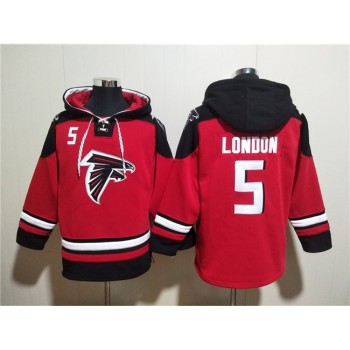 Men's Atlanta Falcons #5 Drake London Red Ageless Must-Have Lace-Up Pullover Hoodie Men's Atlanta Falcons #5 Drake London Red Ageless Must-Have Lace-Up Pullover Hoodie