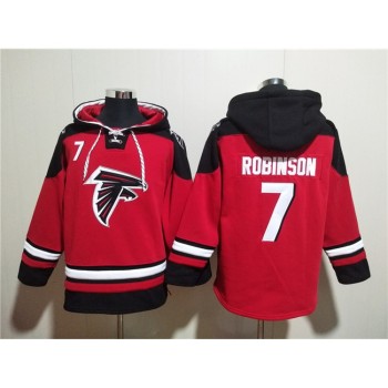 Men's Atlanta Falcons #7 Bijan Robinson Red Ageless Must-Have Lace-Up Pullover Hoodie Men's Atlanta Falcons #7 Bijan Robinson Red Ageless Must-Have Lace-Up Pullover Hoodie