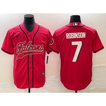 Men's Atlanta Falcons #7 Bijan Robinson Red With Patch Cool Base Stitched Baseball Jersey Men's Atlanta Falcons #7 Bijan Robinson Red With Patch Cool Base Stitched Baseball Jersey