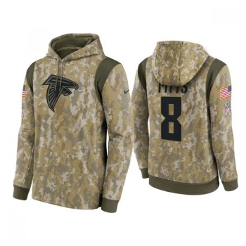 Men's Atlanta Falcons #8 Kyle Pitts Camo 2021 Salute To Service Therma Performance Pullover Hoodie Men's Atlanta Falcons #8 Kyle Pitts Camo 2021 Salute To Service Therma Performance Pullover Hoodie