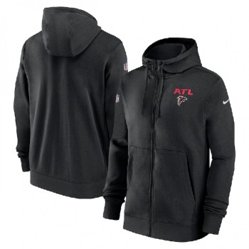 Men's Atlanta Falcons BlackSideline Club Performance Full-Zip Hoodie Men's Atlanta Falcons BlackSideline Club Performance Full-Zip Hoodie