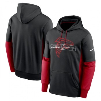 Men's Atlanta Falcons Black Color Block Fleece Performance Pullover Hoodie Men's Atlanta Falcons Black Color Block Fleece Performance Pullover Hoodie