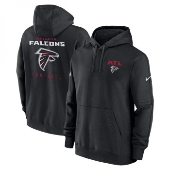 Men's Atlanta Falcons Black Sideline Club Fleece Pullover Hoodie Men's Atlanta Falcons Black Sideline Club Fleece Pullover Hoodie