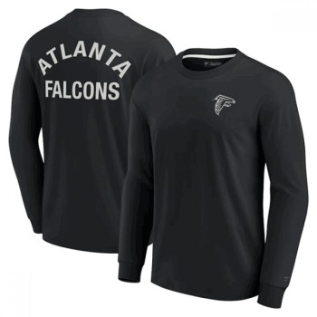Men's Atlanta Falcons Black Signature Unisex Super Soft Long Sleeve T-Shirt Men's Atlanta Falcons Black Signature Unisex Super Soft Long Sleeve T-Shirt